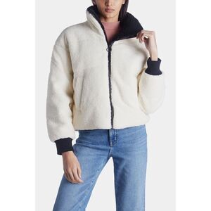 NVLT Creme Berber Faux Down Cropped Puffer Jacket